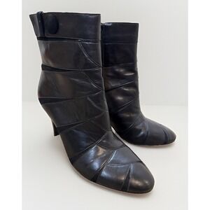 Cole Haan black leather ankle boots (booties), size 8B, Quality Old Money EUC